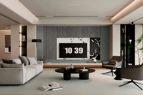 HAEDM Railing Hard Upholstery Modern Style Media Wall