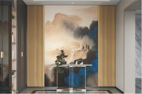HAEDM Wall Decoration Wood Grain Finish Chinese Style