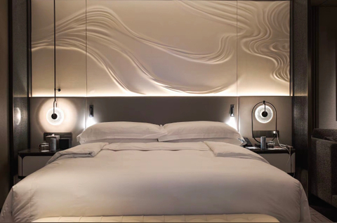 HAEDM Hotel Guestroom Solid Color 3D Shaped Accent Wall