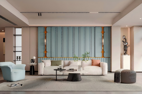 HAEDM Rolled Edge Lighting Living Room Feature Wall